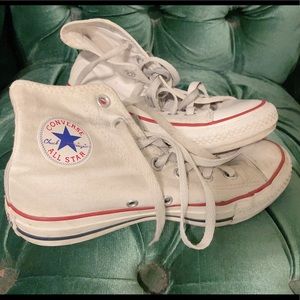 White converse hi tops men’s 4 woman’s 6